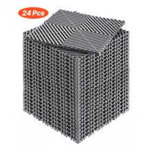 VEVOR Interlocking Drainage Mat, 12” x 12” Modular Interlocking Cushion, 24 Pcs Splicing Drainage Mats, Non-Slip Gray PP Drainage Floor Tile and Shower Mat, for Garage, Garden, Kitchen & Outdoor