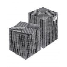 VEVOR Interlocking Drainage Mat, 12” x 12” Modular Interlocking Cushion, 50 Pcs Splicing Drainage Mats, Non-Slip Gray PP Drainage Floor Tile and Shower Mat, for Garage, Garden, Kitchen & Outdoor