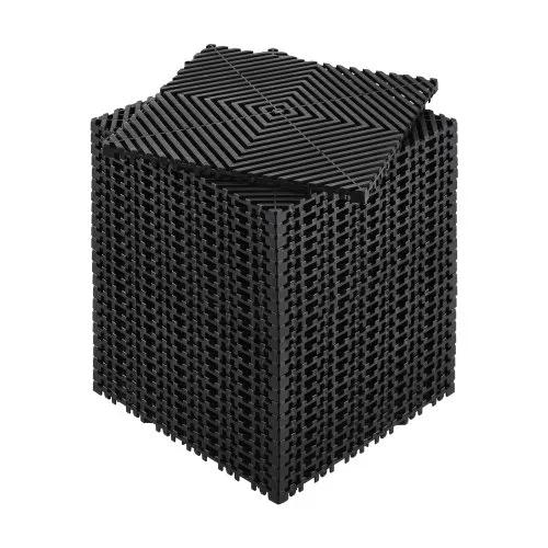 VEVOR Interlocking Drainage Mat, 12” x 12” Modular Interlocking Cushion Durable PP Material, 24 Pcs Splicing Drainage Mats, Non-Slip Drainage Floor Tile and Shower Mat, for Garage, Garden, Kitchen & Outdoor, Black
