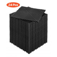 VEVOR Interlocking Drainage Mat, 12” x 12” Modular Interlocking Cushion, 24 Pcs Splicing Drainage Mats, Non-Slip Black PP Drainage Floor Tile and Shower Mat, for Garage, Garden, Kitchen & Outdoor