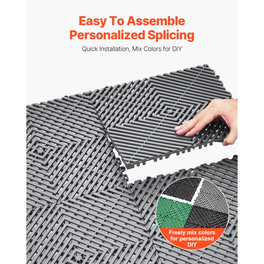 VEVOR Drainage Mat Drainage Floor Mat 12” x 12” Modular Interlocking Cushion