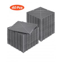 VEVOR Interlocking Drainage Mat, 12” x 12” Modular Interlocking Cushion, 40 Pcs Splicing Drainage Mats, Non-Slip Gray PP Drainage Floor Tile and Shower Mat, for Garage, Garden, Kitchen & Outdoor
