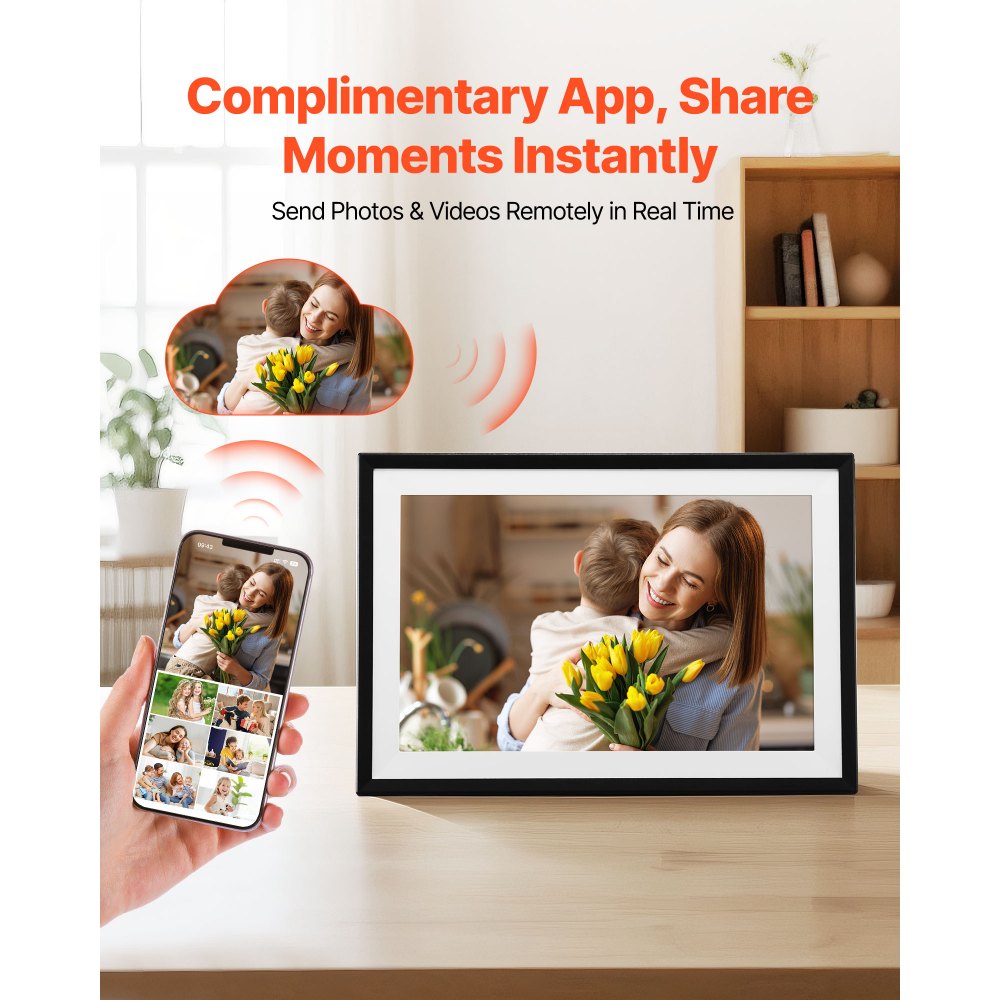 VEVOR 260x180 mm (10 inch) Digital Picture Frame 32GB Touchscreen 2-Pack Wi-Fi Photo Frames