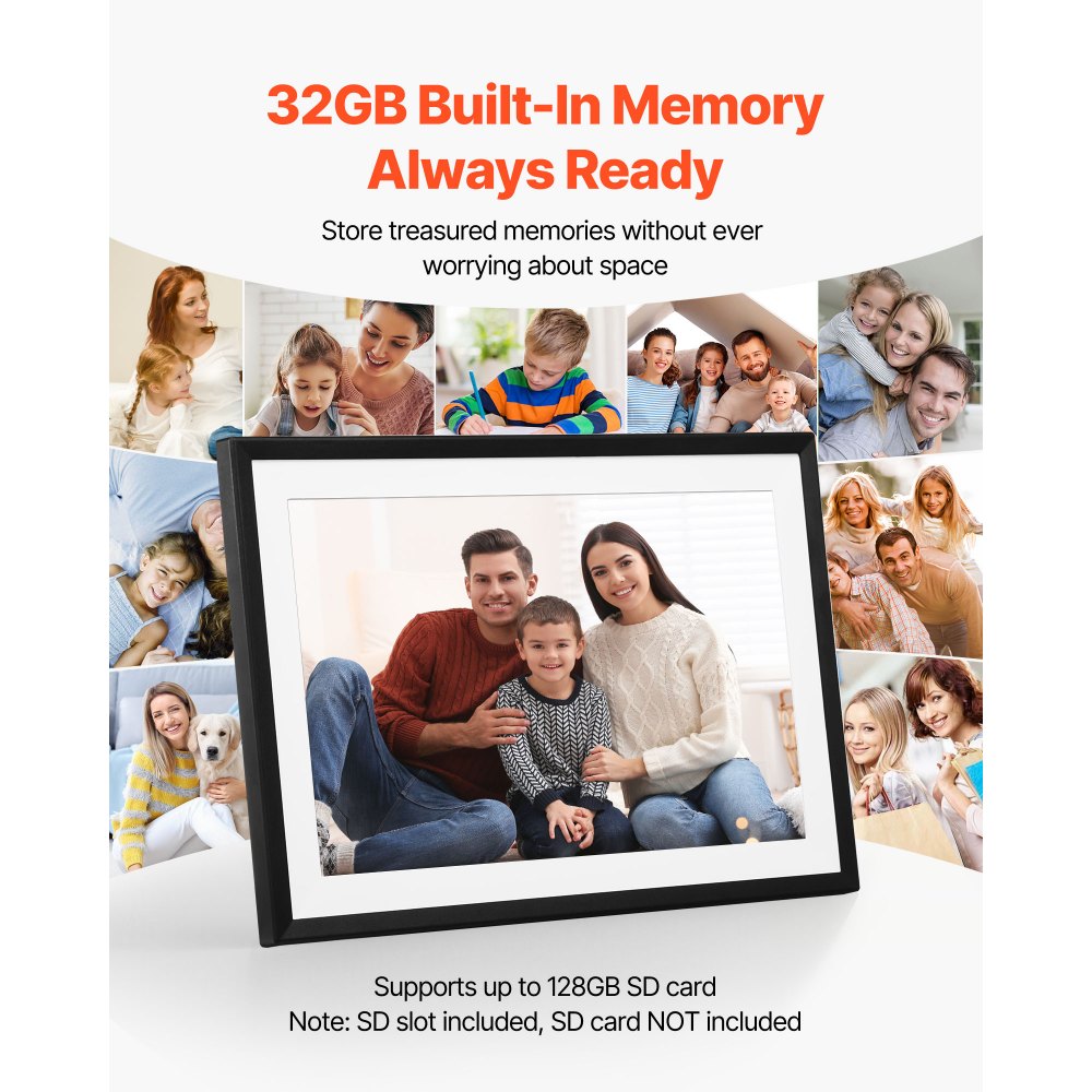 VEVOR 260x180 mm (10 inch) Digital Picture Frame 32GB Touchscreen 2-Pack Wi-Fi Photo Frames