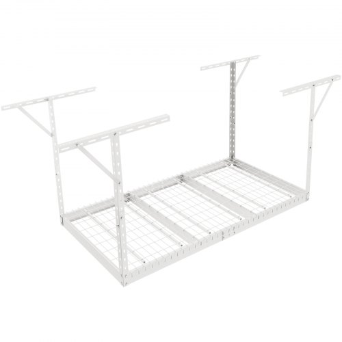 VEVOR Overhead Garage Storage Rack, 3x6 Garage Ceiling Storage Racks, Heavy Duty Adjustable Cold Rolled Steel Racks for Garage Storage, Organization, 550 lbs Load Capacity, 22''-40" (White)