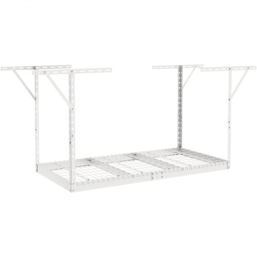 VEVOR Overhead Garage Storage Rack, 3x6 Garage Ceiling Storage Racks, Heavy Duty Adjustable Cold Rolled Steel Racks for Garage Storage, Organization, 550 lbs Load Capacity, 22''-40" (White)