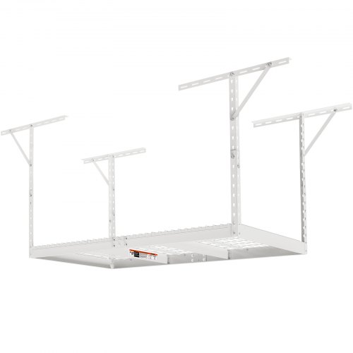 VEVOR Overhead Garage Storage Rack, 3x6 Garage Ceiling Storage Racks, Heavy Duty Adjustable Cold Rolled Steel Racks for Garage Storage, Organization, 550 lbs Load Capacity, 22''-40" (White)