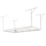 VEVOR Overhead Garageopbevaringsreol, 48x96 tommer Garageloftsopbevaringsreoler, Kraftige justerbare koldvalsede stålreoler til garageopbevaring, organisering, 600 lbs lastekapacitet, 22''-40", hvid