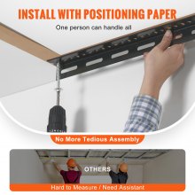 VEVOR Overhead Garage Storage Rack, 36x96 inch Garage Ceiling Storage Racks, Heavy Duty Adjustable Cold Rolled Steel Racks for Garage Storage, Organization, 600 lbs Load Capacity, 22''-40", Black