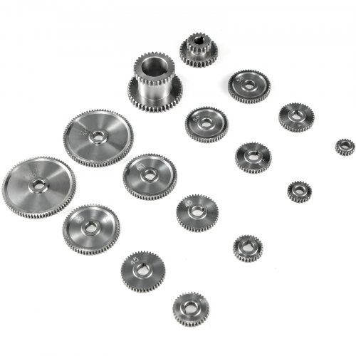 VEVOR 17pcs/Set CJ0618 Lathe Mini Lathe Gears Metal Cutting Machine Gears Lathe Gears Kit Metal Exchange Gear Mini Mill (17pcs)