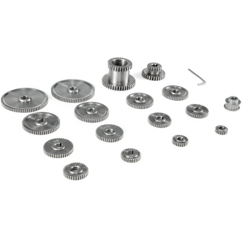 VEVOR 17pcs/Set CJ0618 Lathe Mini Lathe Gears Metal Cutting Machine Gears Lathe Gears Kit Metal Exchange Gear Mini Mill (17pcs)