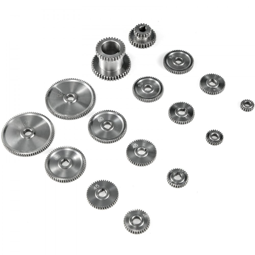 VEVOR 17pcs/Set CJ0618 Lathe Mini Lathe Gears Metal Cutting Machine Gears Lathe Gears Kit Metal Exchange Gear Mini Mill (17pcs)