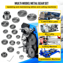 VEVOR 17pcs/Set CJ0618 Lathe Mini Lathe Gears Metal Cutting Machine Gears Lathe Gears Kit Metal Exchange Gear Mini Mill (17pcs)
