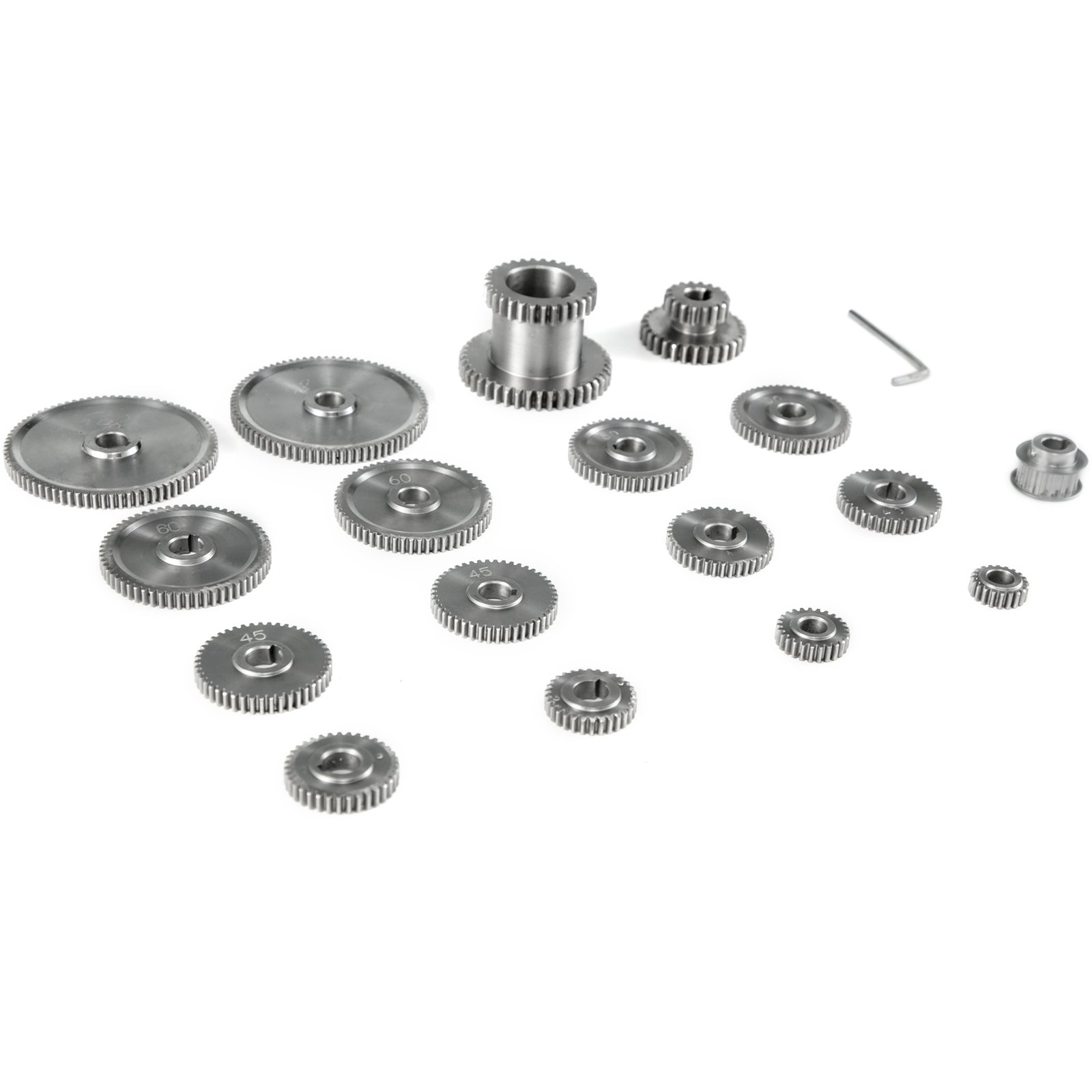 VEVOR 17pcs/Set CJ0618 Lathe Mini Lathe Gears Metal Cutting Machine Gears Lathe Gears Kit Metal Exchange Gear Mini Mill (17pcs)