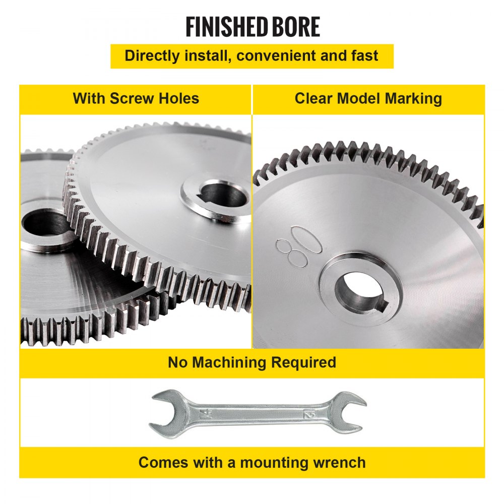 VEVOR 11PCS Metal Lathe Gears, Replacement Gears for Mini Lathes with Lathe Belt