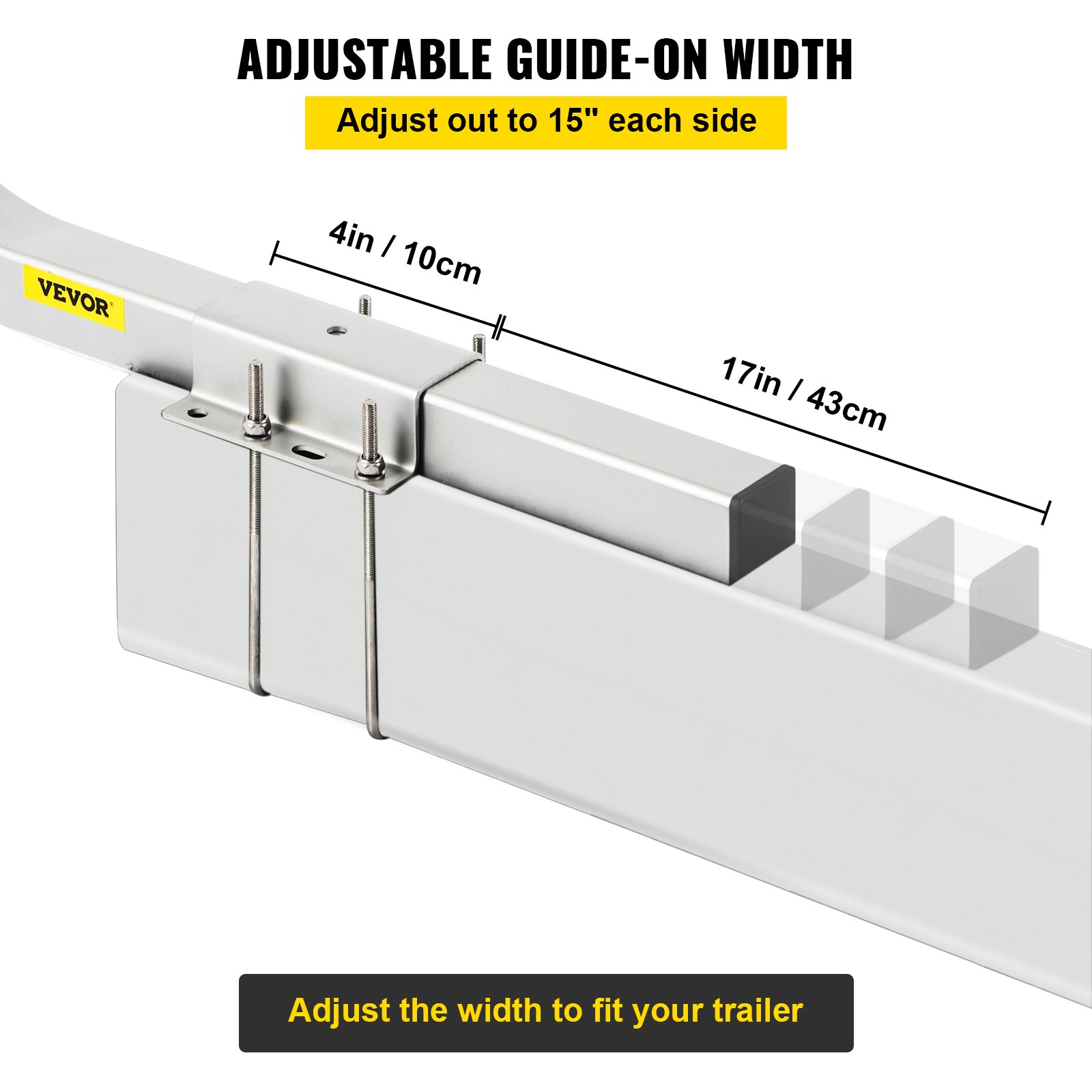 VEVOR Boat Trailer Guide-on, 40", 2PCS Steel Trailer Post Guide on, with LED-Lighted PVC Tube Covers, Mounting Hardware Included, for Ski Boat, Fishing Boat or Sailboat Trailer