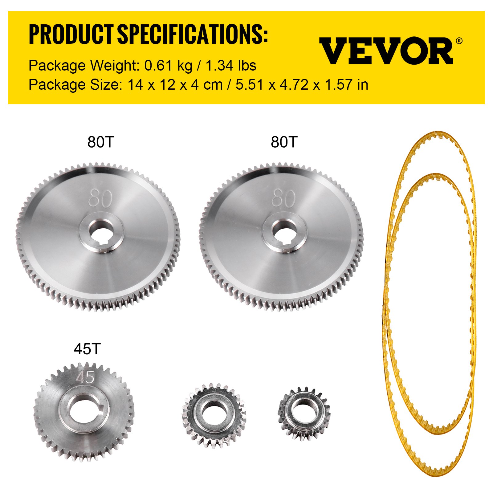 VEVOR 5PCS Gear Set for Mini Lathes, Replacement Gears