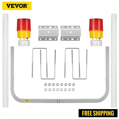VEVOR Boat Trailer Guide-on, 60", 2PCS Galvanized Steel Trailer Post Guide on, with LED-lighted PVC Tube Covers, Mounting Hardware Included, for Ski Boat, Fishing Boat or Sailboat Trailer