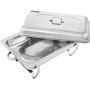 VEVOR Chafing Dish 2 Packs, 9 Quart Stainless Steel Chafer Complete Set, Rectangular Chafers for Catering Buffet Warmer Set with Folding Frame