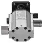 VEVOR hydraulic wood splitter pump in silver and black with brass fittings.