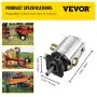 VEVOR Hydraulic Log Splitter Pump, 13GPM, 2 Stage 3000PSI Wood Log Splitter Pump, 1'' Inlet 1/2'' NPT Outlet 3600 RPM Aluminum Hydraulic Gear Pump, for Small Engine Mounting Log Splitters Snowplow