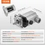 VEVOR Hydraulic Wood Log Splitter Pump Kit, 16 GPM, 2 Stage 4000 PSI Aluminum Hydraulic Gear Pump, with Valve 1'' Inlet 1/2'' NPT Outlet 3600 RPM, for Small Engine Mounting Log Splitters