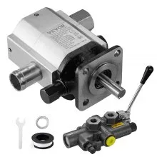 VEVOR Hydraulic Wood Log Splitter Pump Kit, 16 GPM, 2 Stage 4000 PSI Aluminum Hydraulic Gear Pump, with Valve 1'' Inlet 1/2'' NPT Outlet 3600 RPM, for Small Engine Mounting Log Splitters
