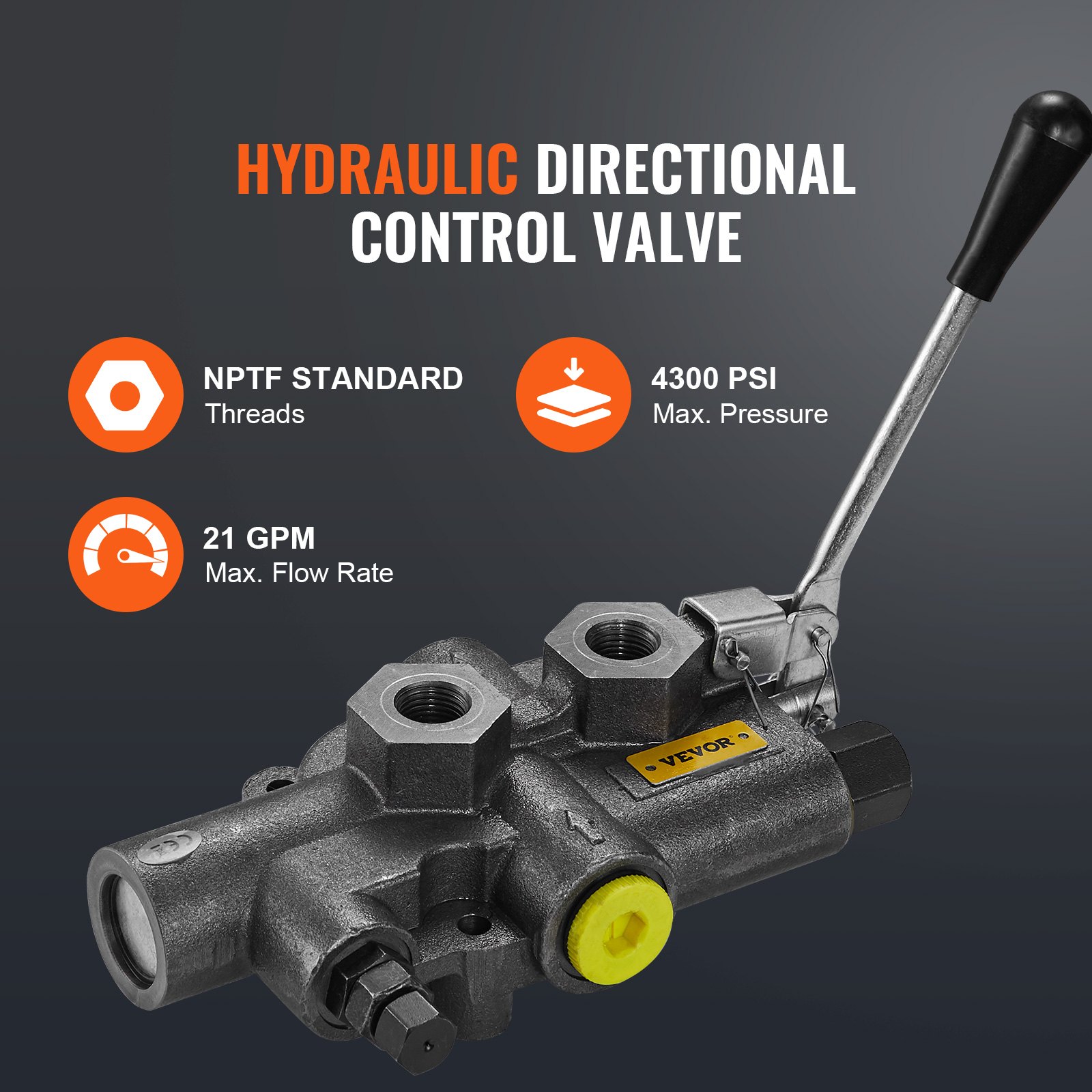 VEVOR Hydraulic Wood Log Splitter Pump Kit, 60.6 L/min, 2 Stage 27.6MPa Aluminum Hydraulic Gear Pump, with Valve 2.54 cm Inlet 1.27 cm NPT Outlet 3600 RPM, for Small Engine Mounting Log Splitters