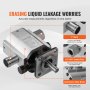 VEVOR hydraulic pump with 1&quot; barb, 1/2&quot; npt outlet port, and aluminum alloy body.