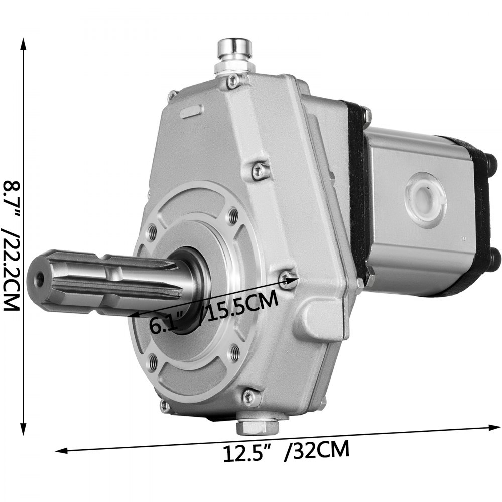 VEVOR PTO Pump 250 Bar Hydraulic PTO Pump 540rpm PTO Pumps with Gearbox Tractor Hydraulic Gear Pumps Tractor Gear Hydraulic Pumps with PTO Long Driver Shaft with Displacement 25ccm 53L for Tractor