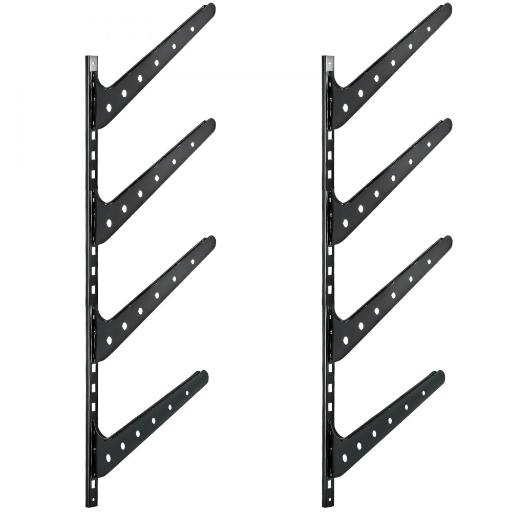 VEVOR Surfboard Rack, 4 Tiers Wakeboard Rack, 50lbs Capacity Surfboard Rack for Wall, Surfboard Wall Mount Holds 4 Boards, Adjustable Surfboard Wall Rack w/ Steel Structure, Horizontal Surfboard Stand