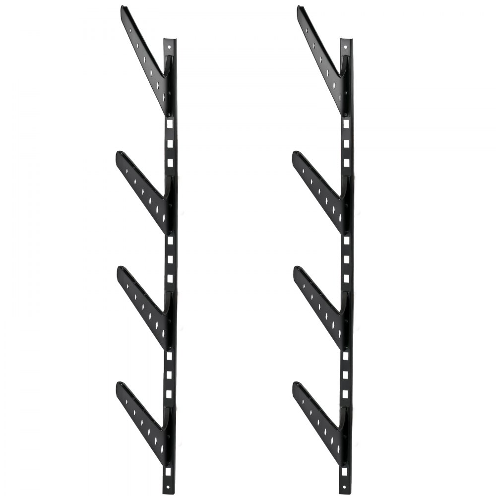 VEVOR Surfboard Rack, 4 Tiers Wakeboard Rack, 50lbs Capacity Surfboard Rack for Wall, Surfboard Wall Mount Holds 4 Boards, Adjustable Surfboard Wall Rack w/ Steel Structure, Horizontal Surfboard Stand