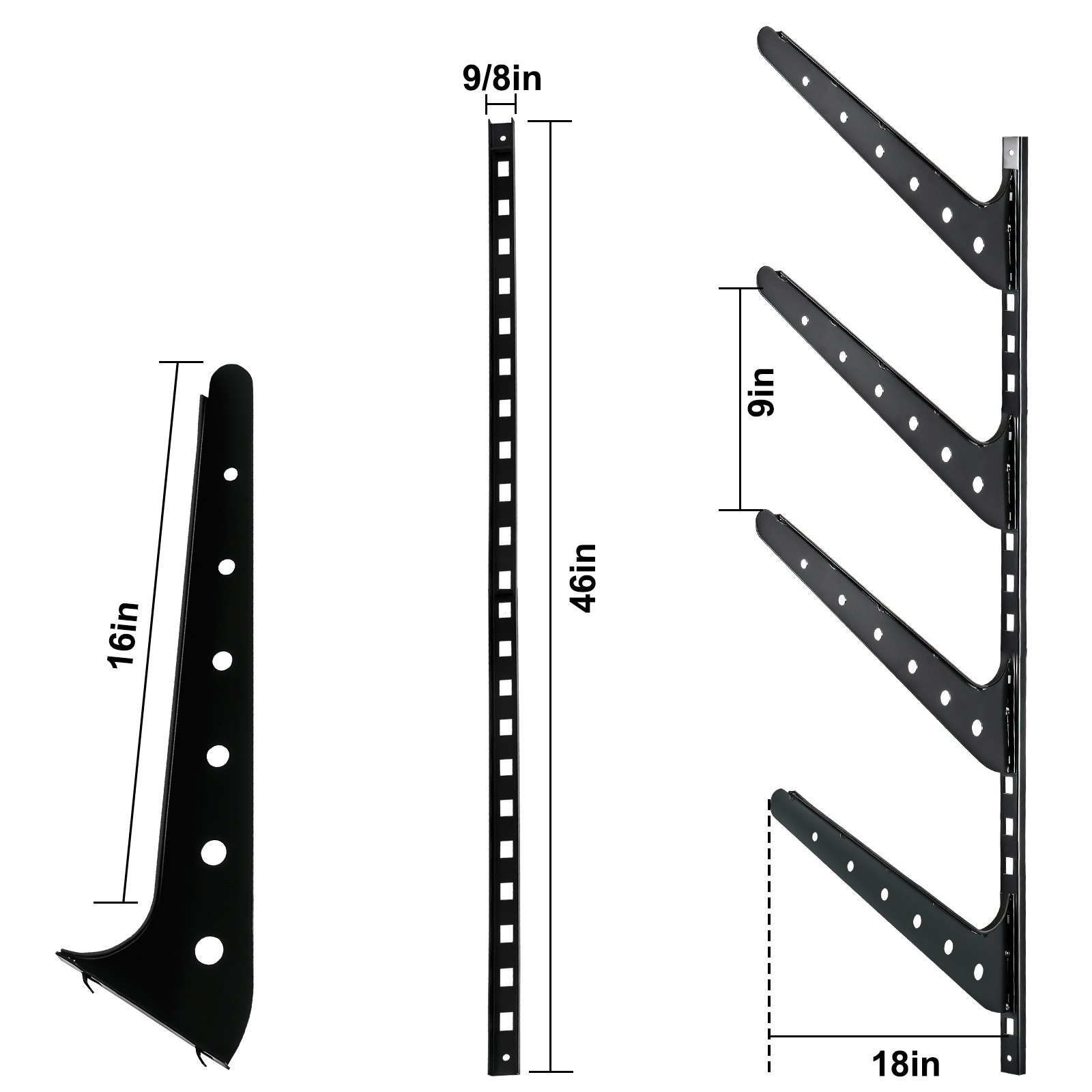 VEVOR Surfboard Rack, 4 Tiers Wakeboard Rack, 50lbs Capacity Surfboard Rack for Wall, Surfboard Wall Mount Holds 4 Boards, Adjustable Surfboard Wall Rack w/ Steel Structure, Horizontal Surfboard Stand