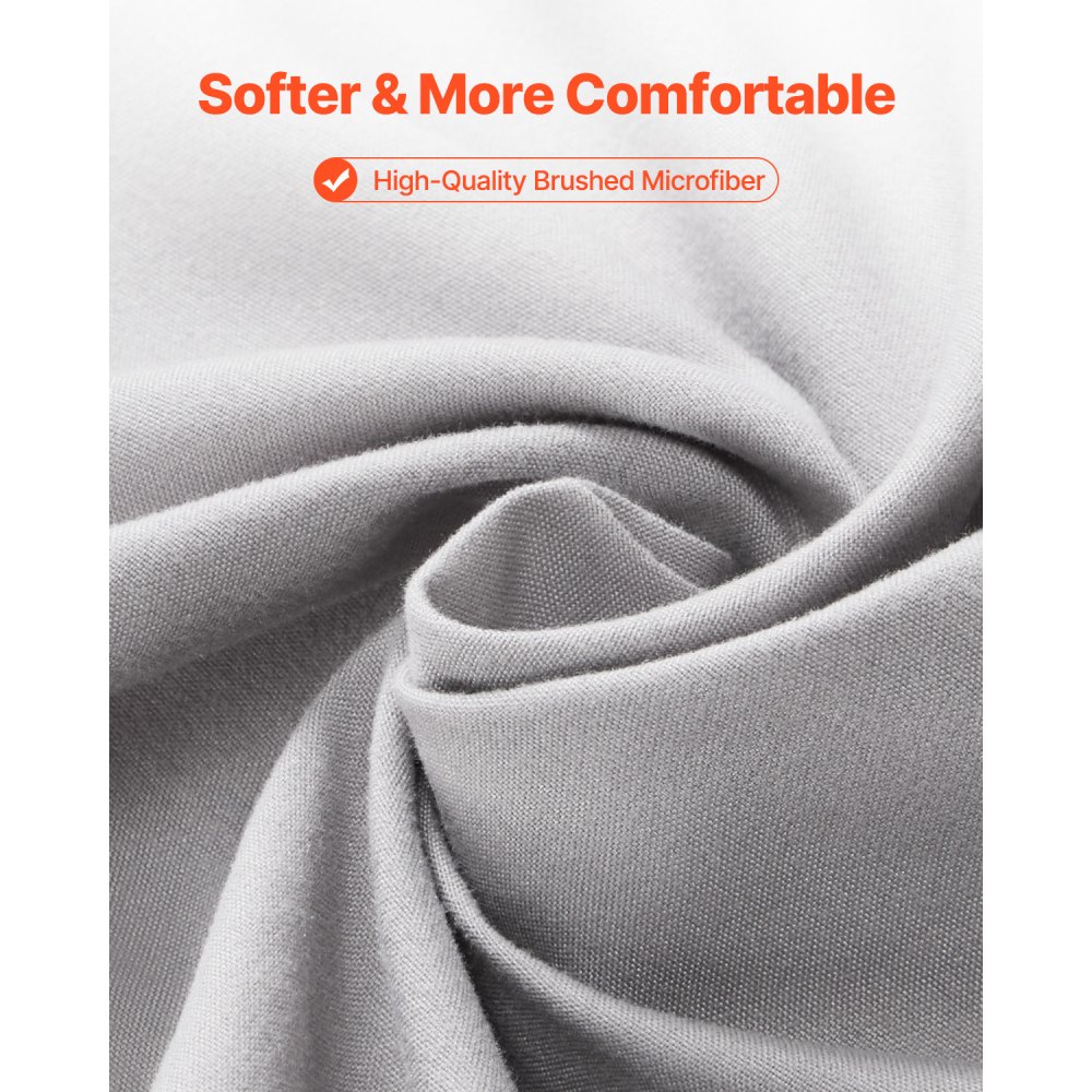 VEVOR Fitted Sheet, 1 Set of 2 Pieces, Twin Size Elastic Fitted Sheet with High-Quality Microfiber, Wear-Resistant & Breathable Twin Fitted Sheet with Single-Sided Brushing, Fit for 15 in Mattress
