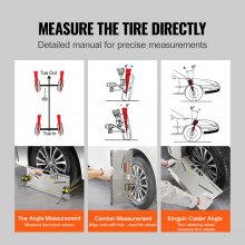 VEVOR Wheel Alignment Tool, 2-Pack Toe Plates, Camber/Caster/Toe Gauge 0.1° Accuracy, Stainless Steel Tool Plate, Magnetic Slots and 6 Alignment Rods, Includes 2 Measuring Tapes & Conversion Chart