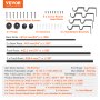 VEVOR Double Rod Curtain Rods, 72-144 inches(6-12ft) Adjustable Length, Black Double Curtain Rods with Cap Finials, 1" and 3/4" Diameter, Double Window Drapery Rod for Sheer and Blackout Curtains