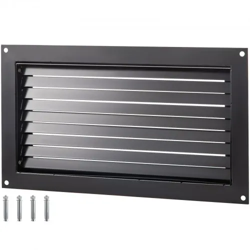 VEVOR Crawl Space Flood Vent, 12\" Height x 20\" Width Foundation Flood Vent, to Reduce Foundation Damage and Flood Risk, Black, Wall Mounted Flood Vent,for Crawl Spaces,Garages & Full Height Enclosur