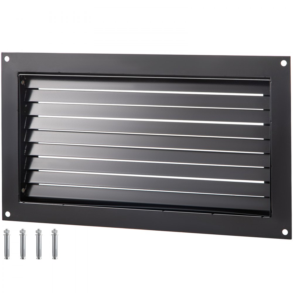 black VEVOR flood vent with four included mounting screws.