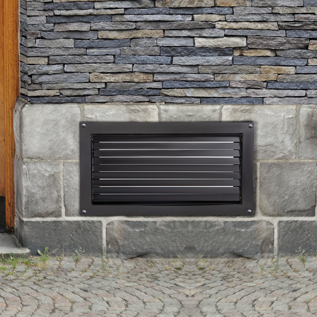 VEVOR Flood Vent, 16\" X 32\" Foundation Flood Vent, to Reduce Foundation Damage and Flood Risk, Black, Wall Mounted Flood Vent, for Crawl Spaces,Garages & Full Height Enclosures (16\" X 32\")