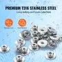 VEVOR 51Pack Cable Railing Kit 3.2mm Wheel Protector Sleeves, Bundle with Black Invisible 3.2mm Swage Tensioner and Terminal, Cable Railing Post Safeguard Covers for 0.41inch Horizontal Hole Post