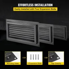 VEVOR Flood Vent, 8" Height x 16" Width Foundation Flood Vent, to Reduce Foundation Damage and Flood Risk, Black, Wall Mounted Flood Vent, for Crawl Spaces,Garages & Full Height Enclosures