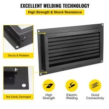 VEVOR Flood Vent, 8" Height x 16" Width Foundation Flood Vent, to Reduce Foundation Damage and Flood Risk, Black, Wall Mounted Flood Vent, for Crawl Spaces,Garages & Full Height Enclosures