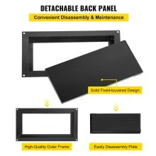 VEVOR Flood Vent, 8" Height x 16" Width Foundation Flood Vent, to Reduce Foundation Damage and Flood Risk, Black, Wall Mounted Flood Vent, for Crawl Spaces,Garages & Full Height Enclosures