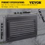 VEVOR foundation flood vent, 18.11x10.24x1.02 in, mounted on a concrete wall.