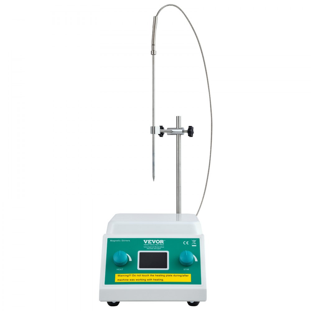 VEVOR Magnetic Stirrer Hot Plate, Max 212 ℉ / 100 ℃, 0-2000 RPM Hot Plate with Magnetic Stirrer, 2000mL Hot Plate Stirrer with LED Screen, Support Stand and Stir Bars Included, 500W Heating Power
