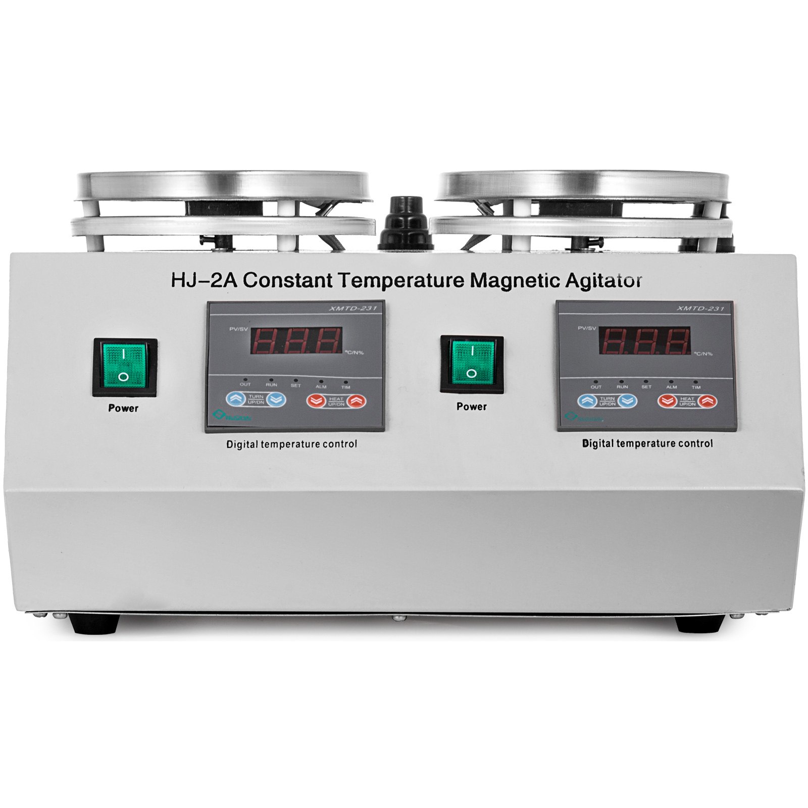 2 Heads Magnetic Stirrer Hot Plate Digital Heating Mixer Dual Controls 2*20w