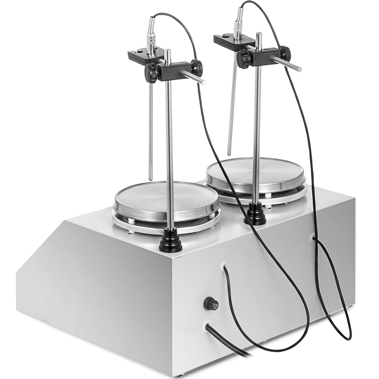 2 Heads Magnetic Stirrer Hot Plate Digital Heating Mixer Dual Controls 2*20w