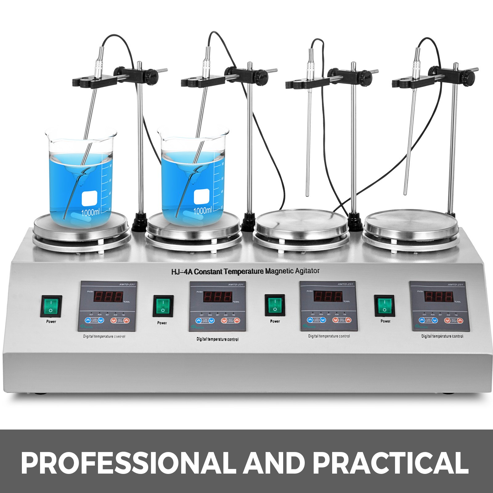 4 Heads Multi Unit Digital Thermostatic Magnetic Stirrer Hotplate Mixer 220v