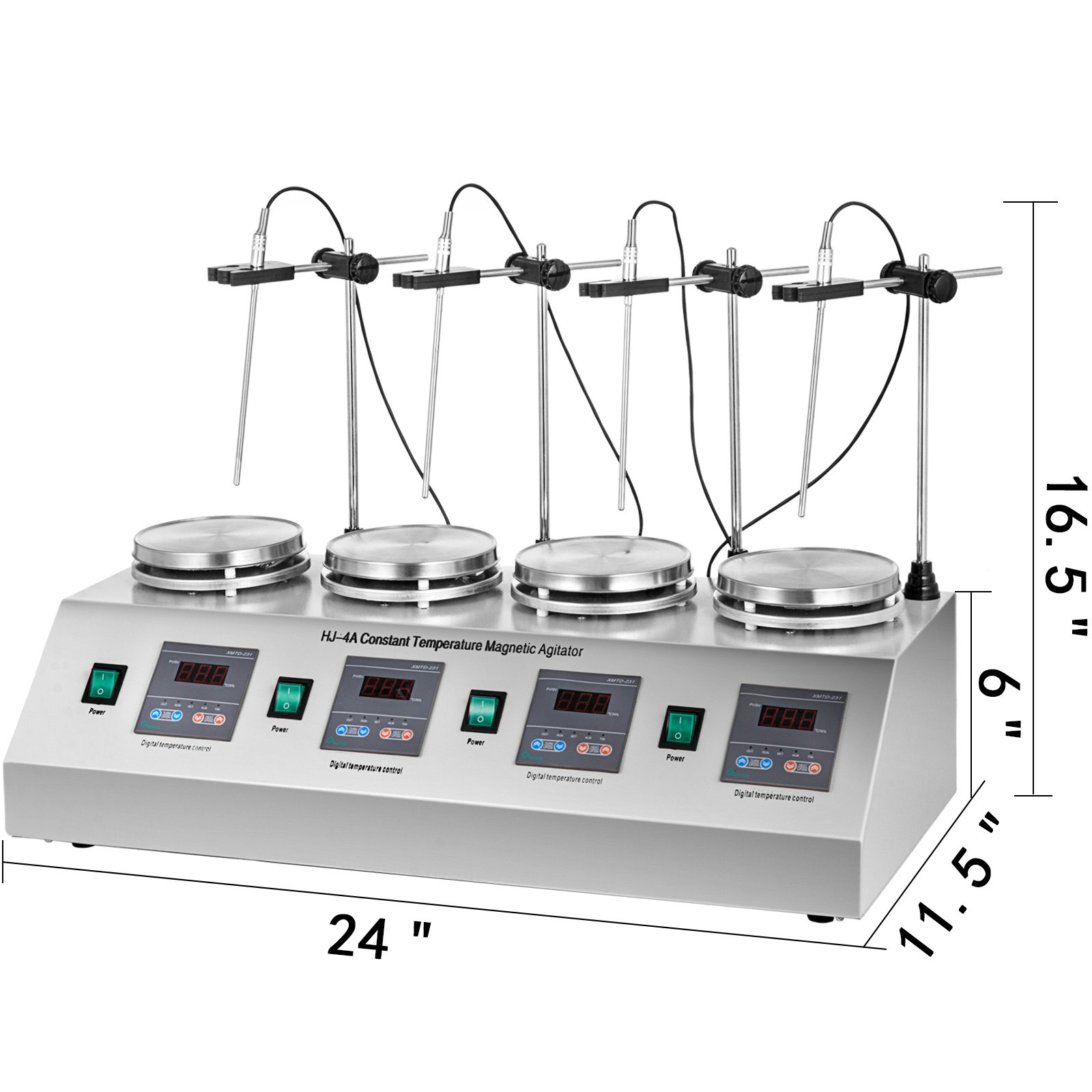 4 Heads Multi Unit Digital Thermostatic Magnetic Stirrer Hotplate Mixer 220v