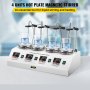 4 Units Heads Digital Thermostatic Magnetic Stirrer Hot Plate Mixer W/ Stir Bars